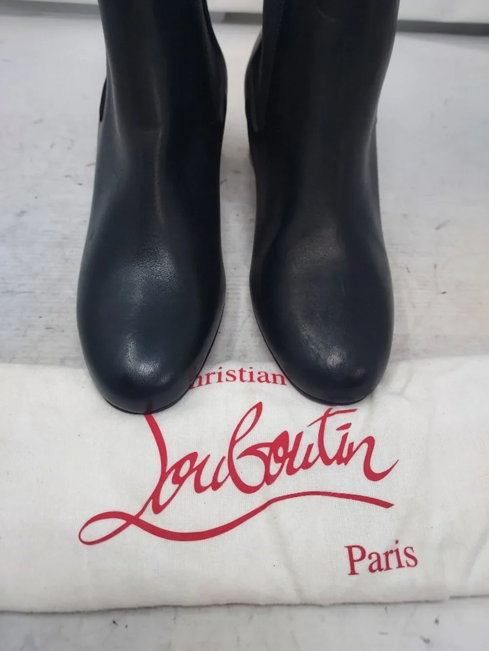 Christian Louboutin Black Leather Turelastic Chelsea Boot